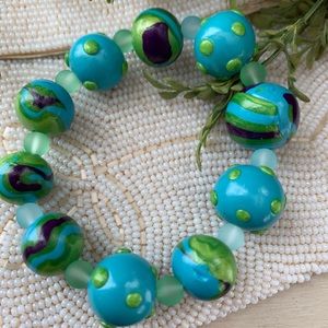 Handcrafted polymer clay stretch bracelet